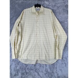 Charles Tyrwhitt Yellow Windowpane Check Shirt Mens 18/37 Long Sleeve
